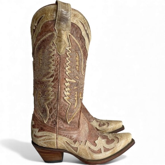 Corral Leather Western Cowgirl Snip Toe Boots Women's 6.5 M - Picture 2 of 16